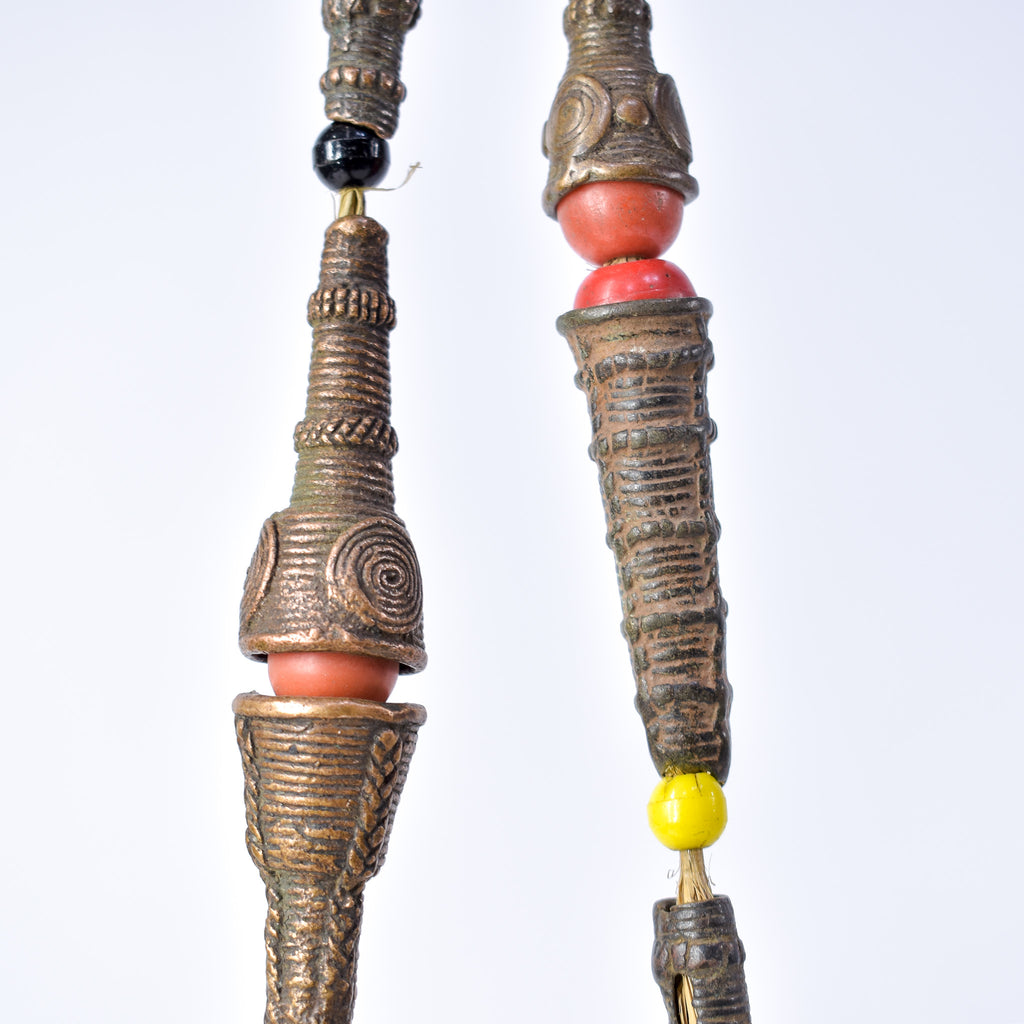 Very Rare Yoruba Brass Hair Beads
