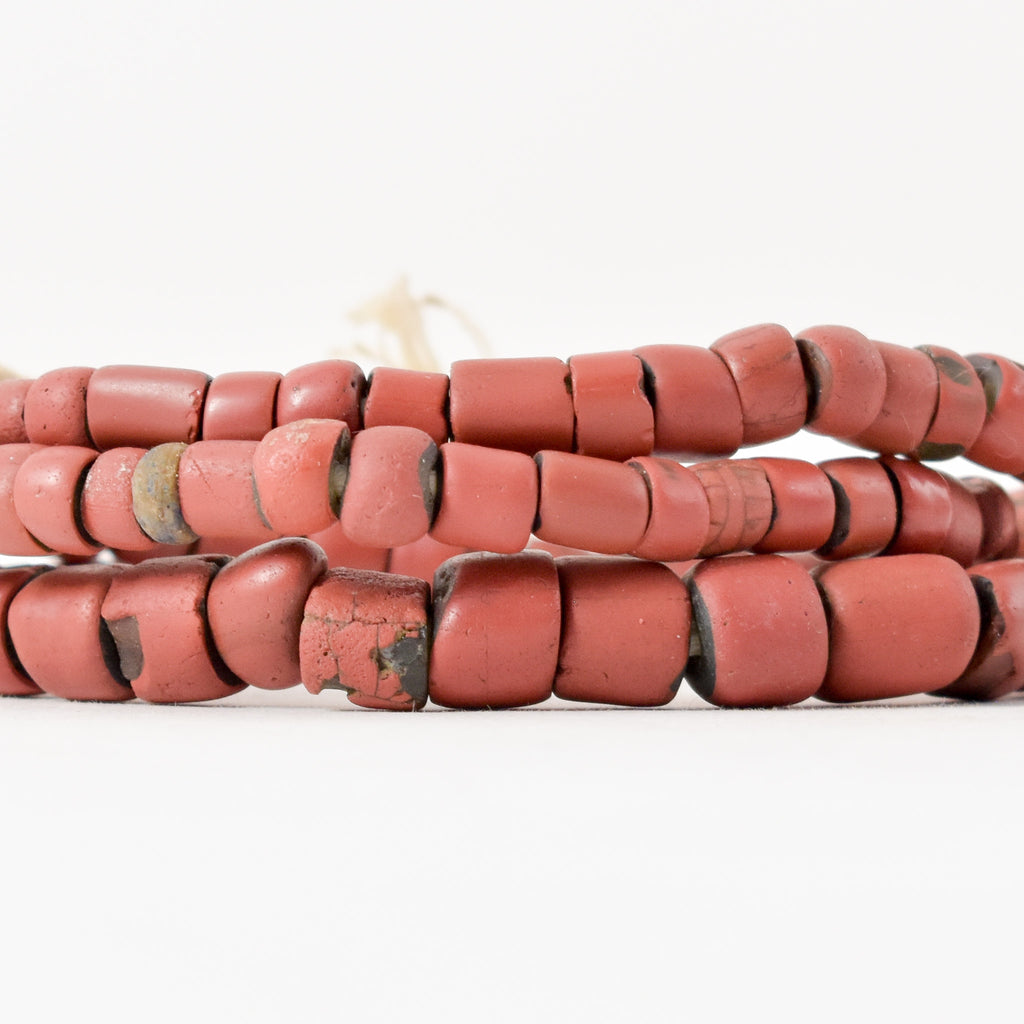 Red Green Heart Venetian Trade Beads