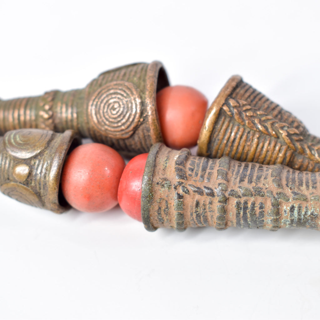 Very Rare Yoruba Brass Hair Beads