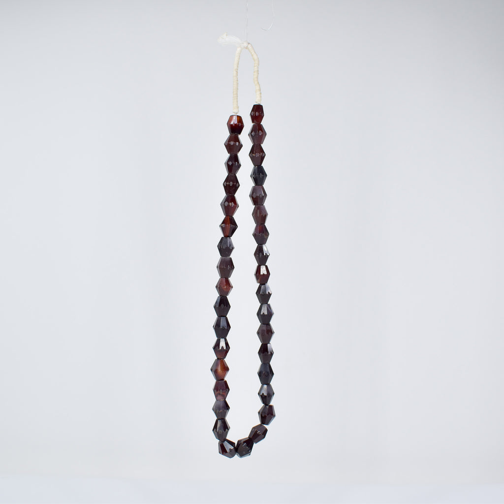 Carnelian Red Agate Faceted Bicone Trade Beads