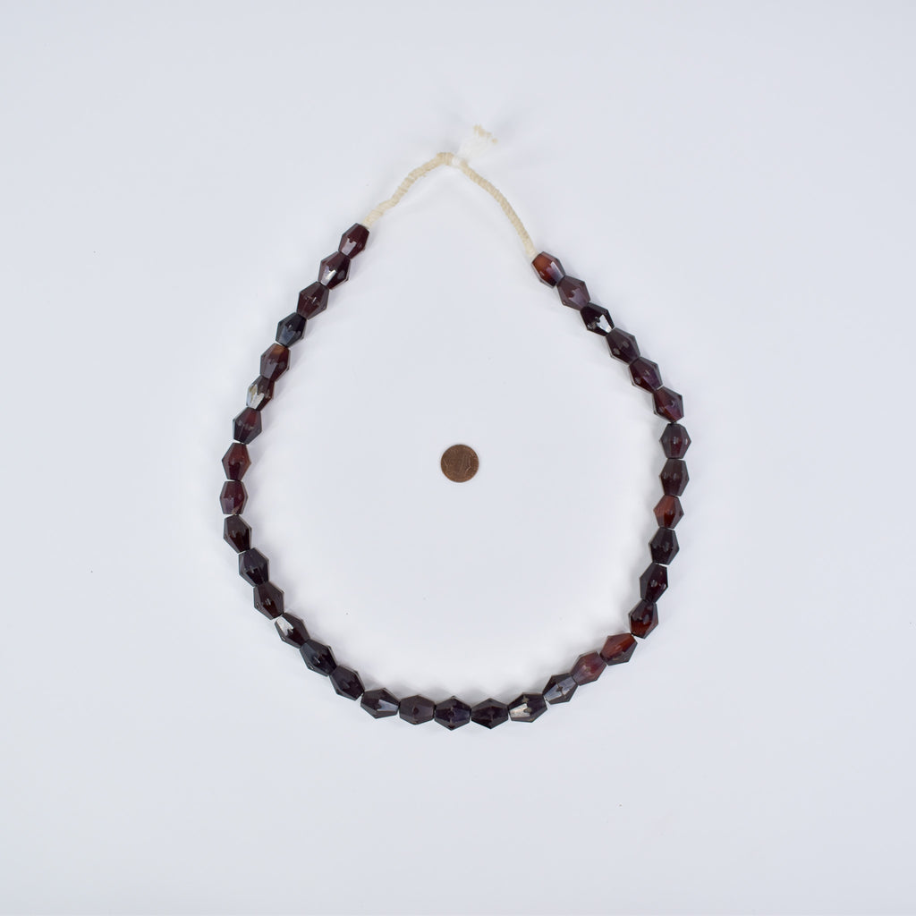 Carnelian Red Agate Faceted Bicone Trade Beads