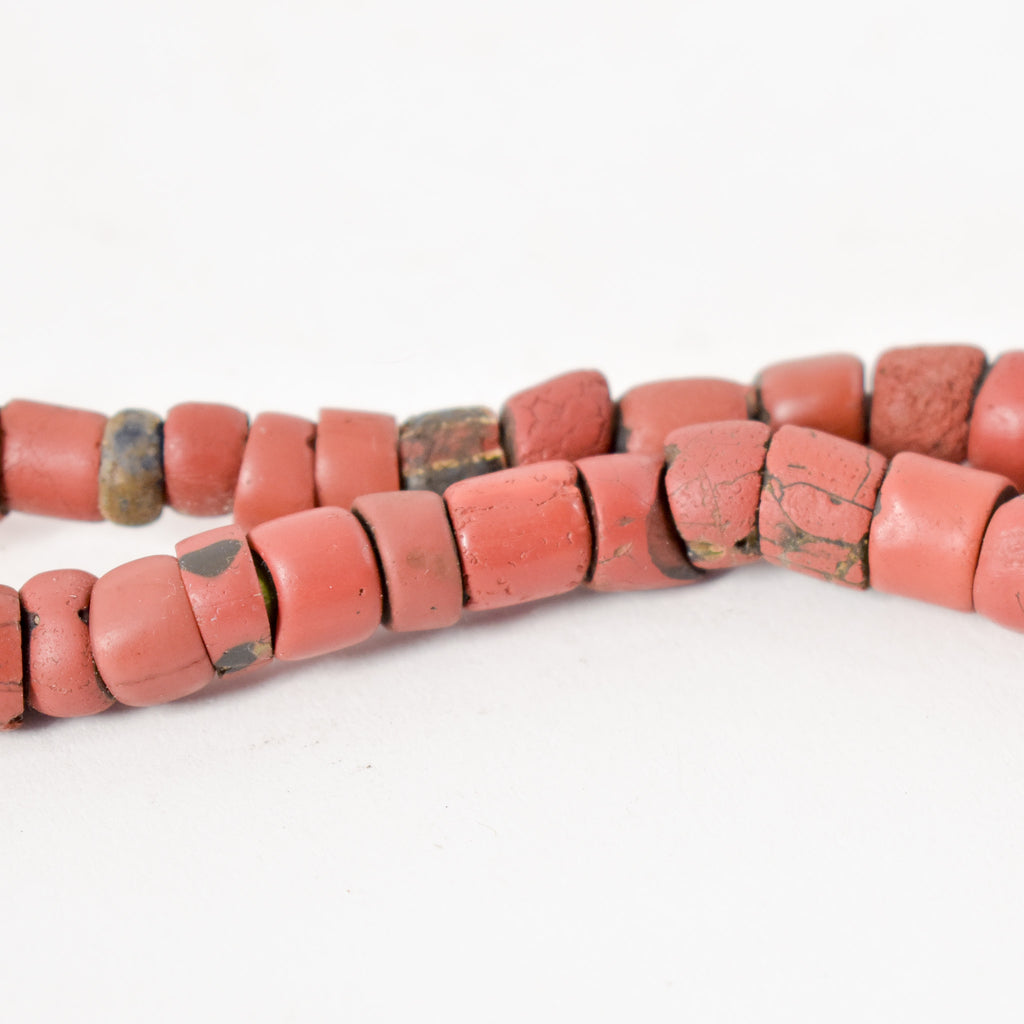 Red Green Heart Venetian Trade Beads