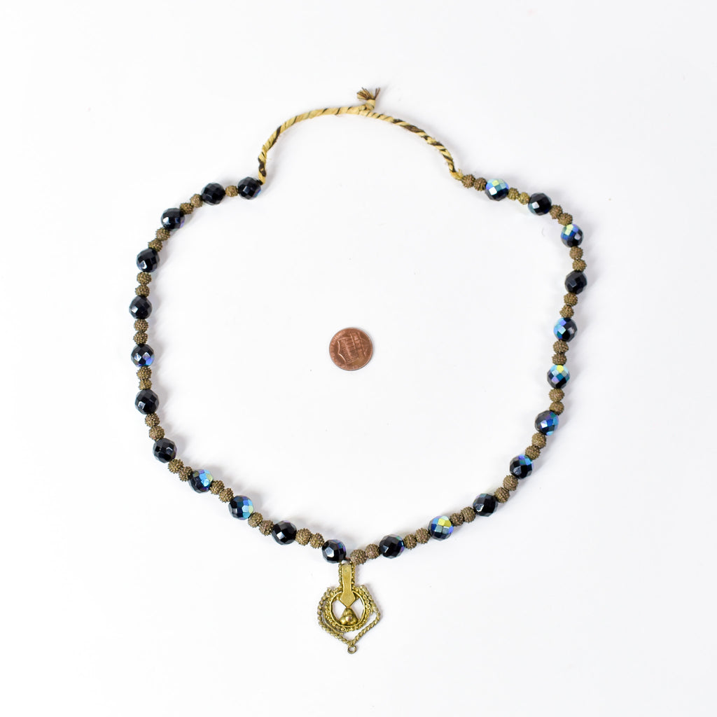 Yoruba Gilded Brass Raised Dot Beads Nigeria