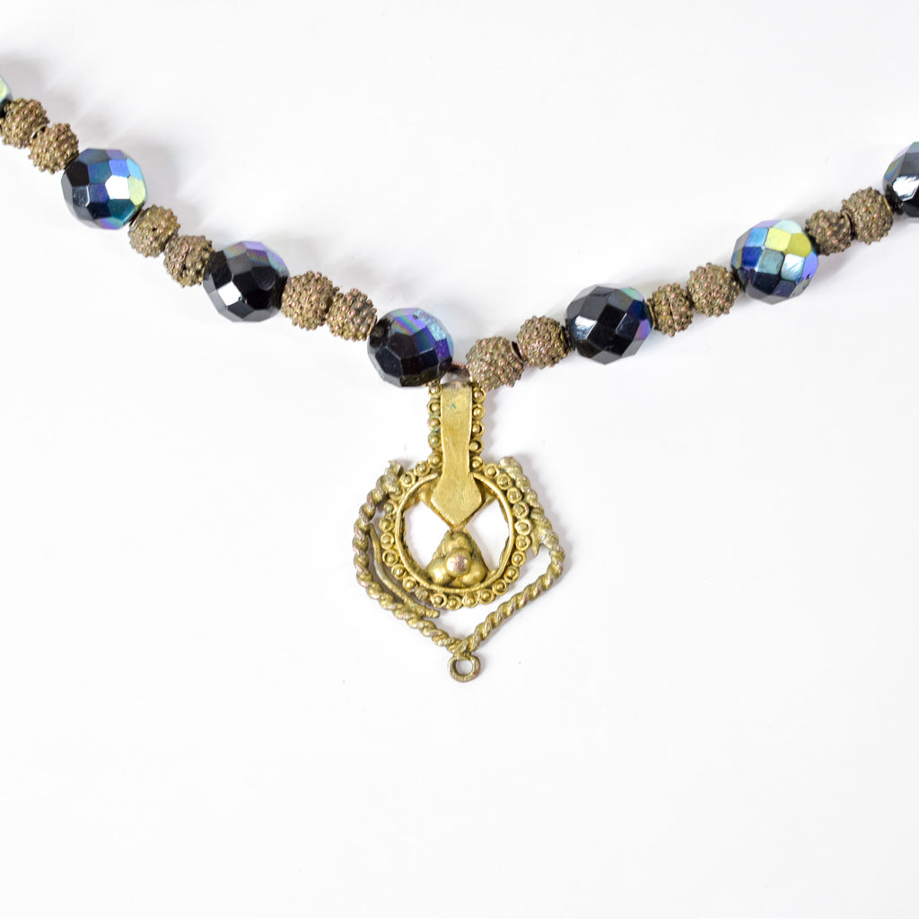 Yoruba Gilded Brass Raised Dot Beads Nigeria