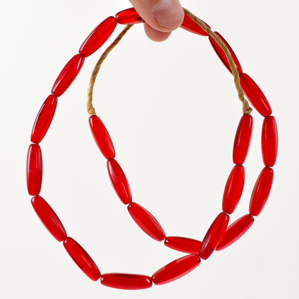 Bohemian Faceted Red Trade Beads