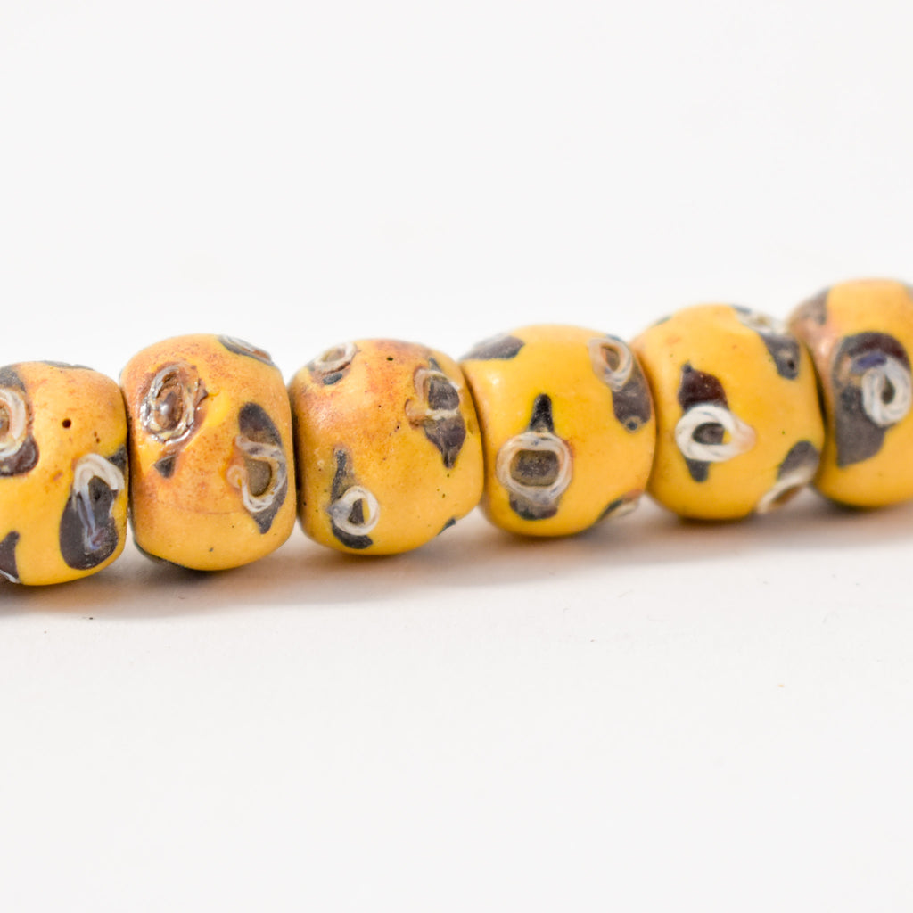 Rare Venetian Mixed Red and Yellow Trade Beads 32 Inch
