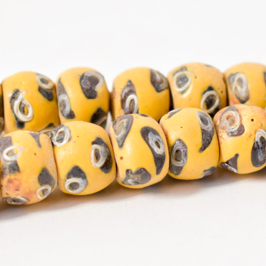 Rare Venetian Mixed Red and Yellow Trade Beads 32 Inch