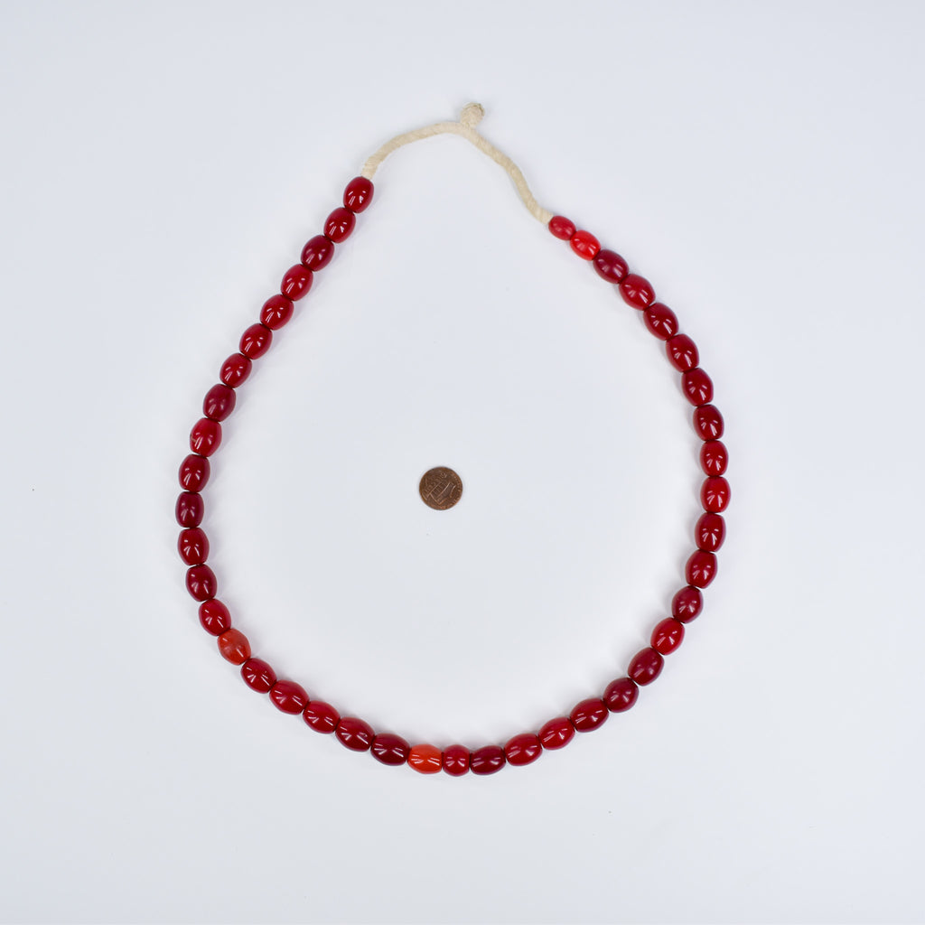 Old Bohemian Red Trade Beads Czech