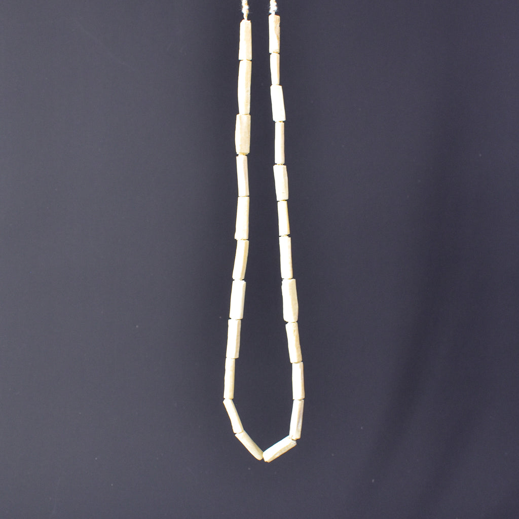 3 Strands Carved Bone Beads White Nigeria