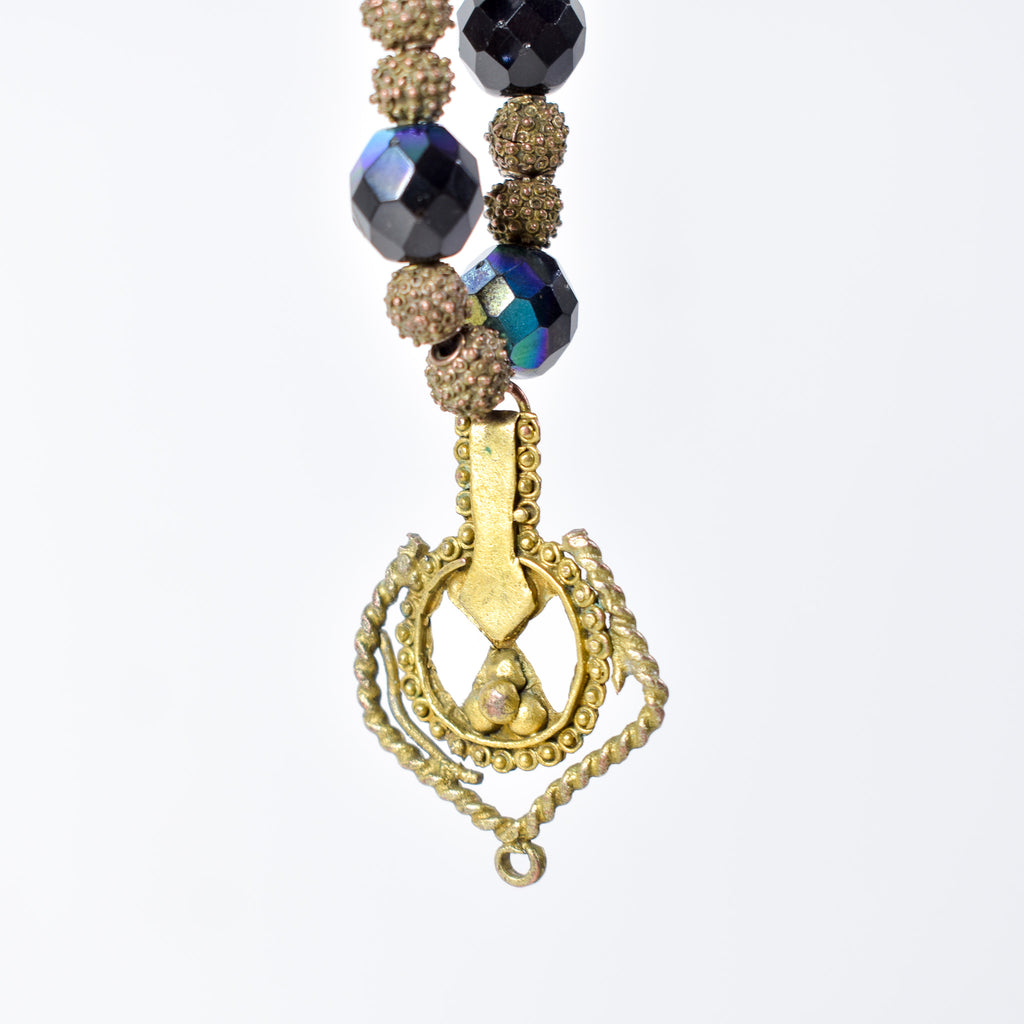 Yoruba Gilded Brass Raised Dot Beads Nigeria