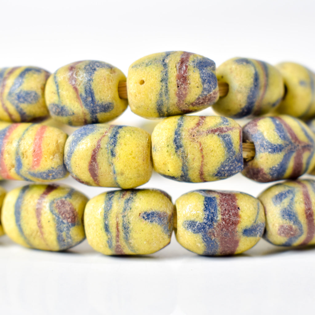 Krobo Recycled Powder Glass Trade Beads 32 Inch
