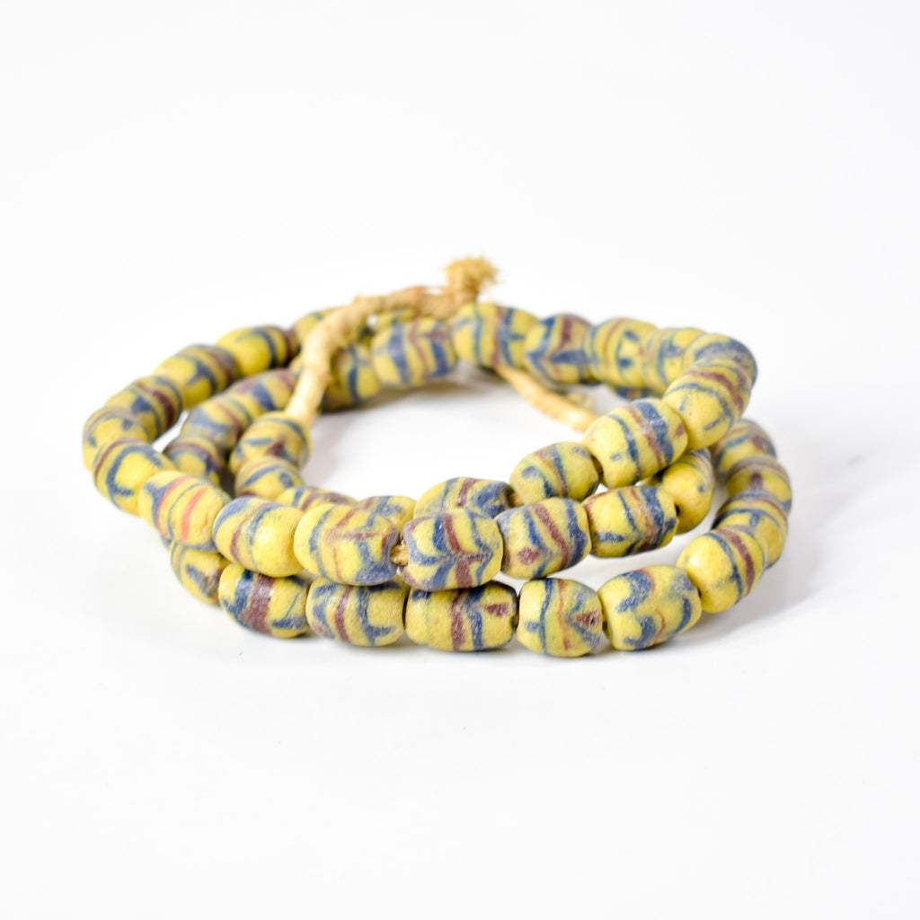 Krobo Recycled Powder Glass Trade Beads 32 Inch