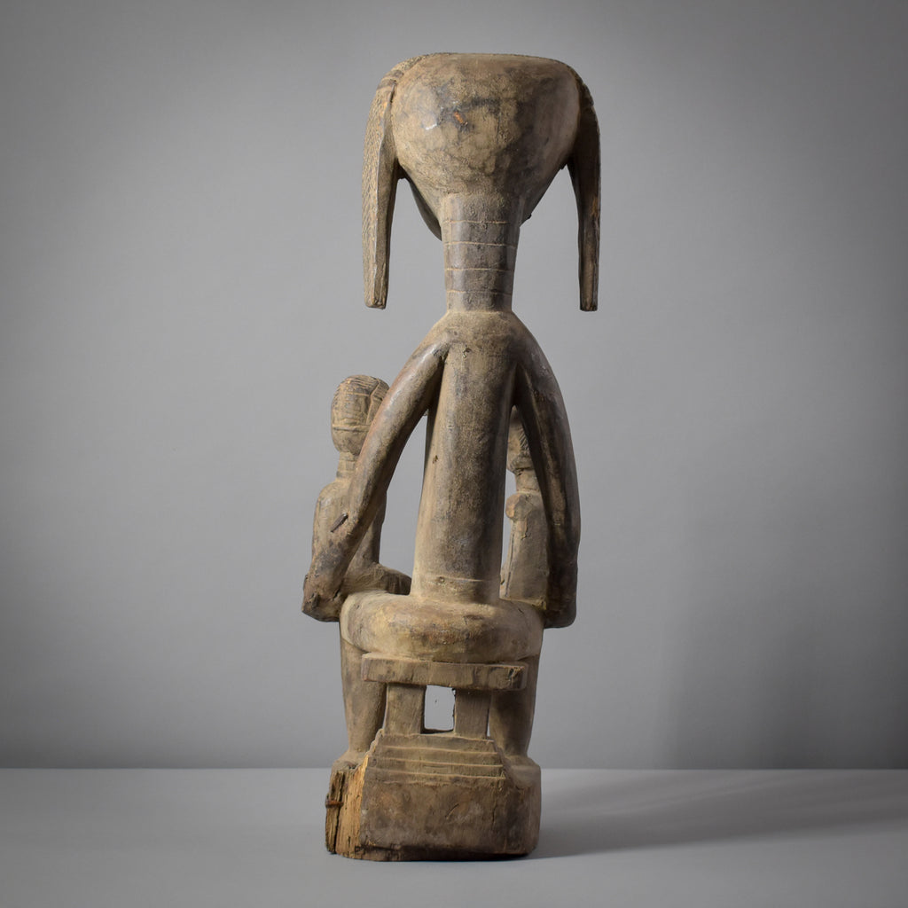 Baule Seated Female Figure With Children Côte d'Ivoire