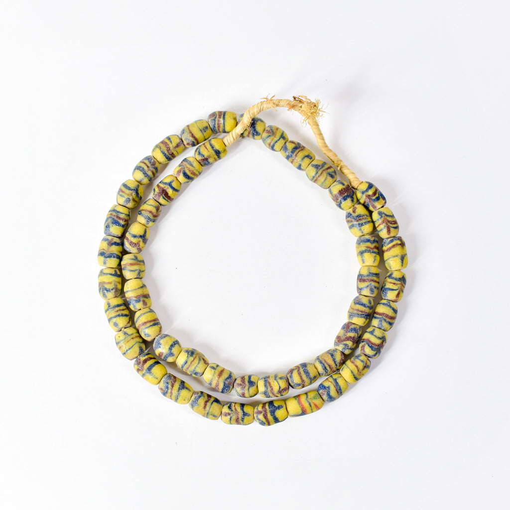 Krobo Recycled Powder Glass Trade Beads 32 Inch