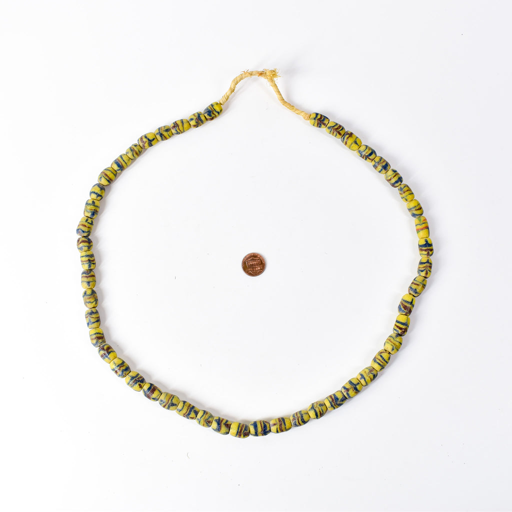 Krobo Recycled Powder Glass Trade Beads 32 Inch