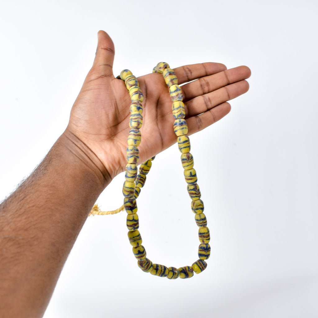 Krobo Recycled Powder Glass Trade Beads 32 Inch
