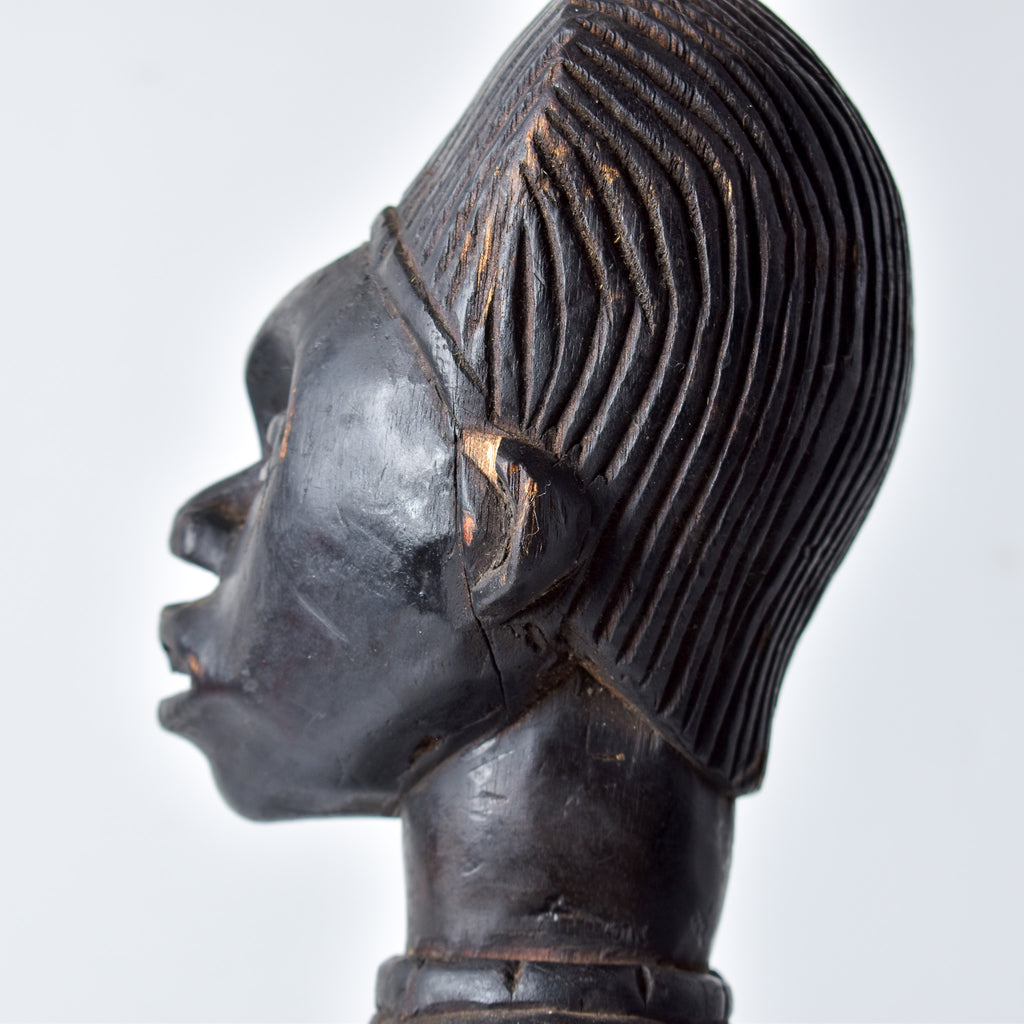 Kongo Kneeling Female Wood Figure