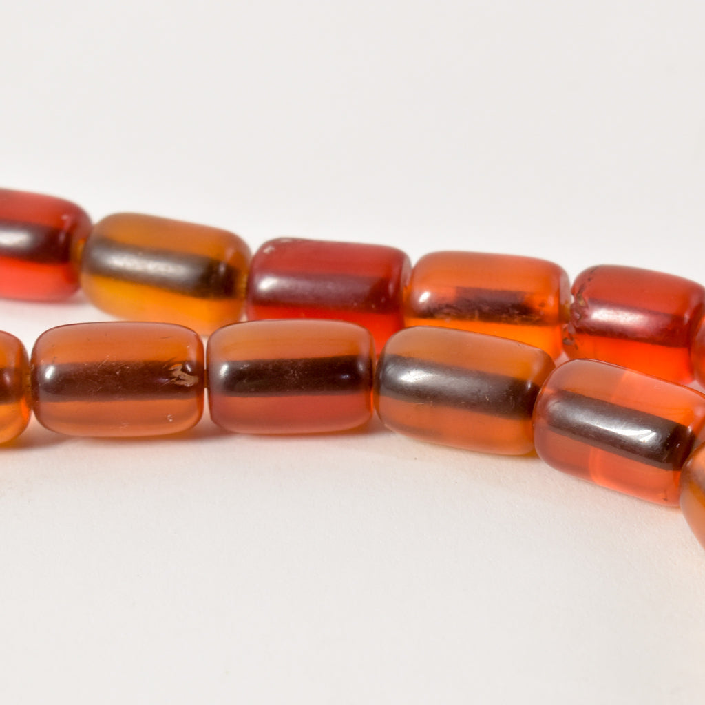 Orange Phenolic Resin Beads Ethiopia JK Brown Collection