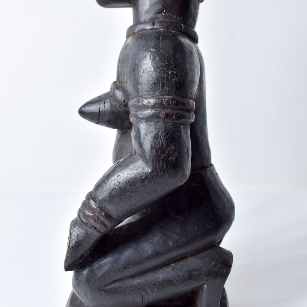Kongo Kneeling Female Wood Figure