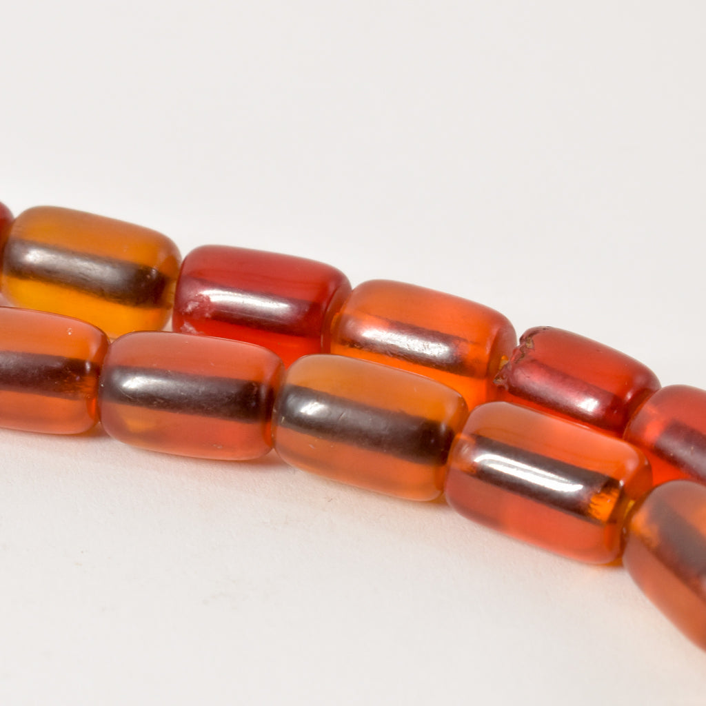 Orange Phenolic Resin Beads Ethiopia JK Brown Collection