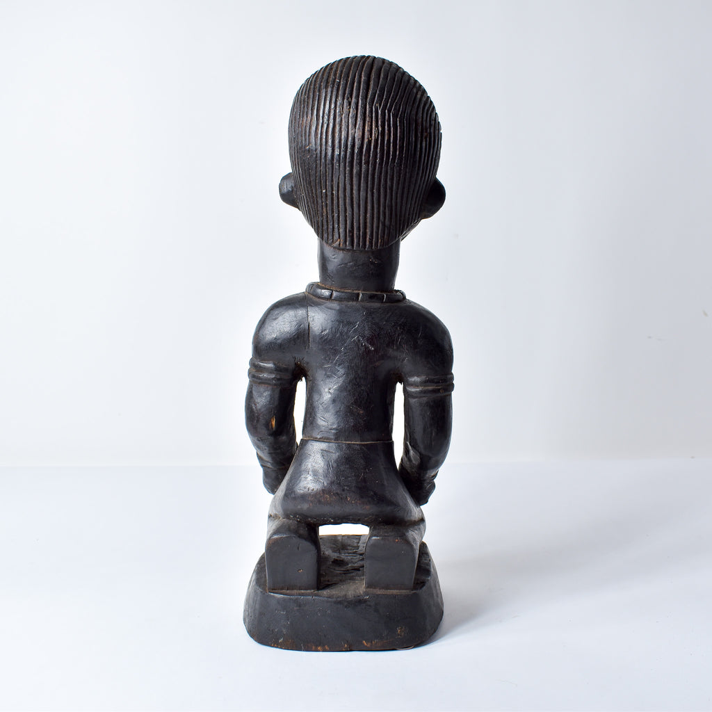 Kongo Kneeling Female Wood Figure