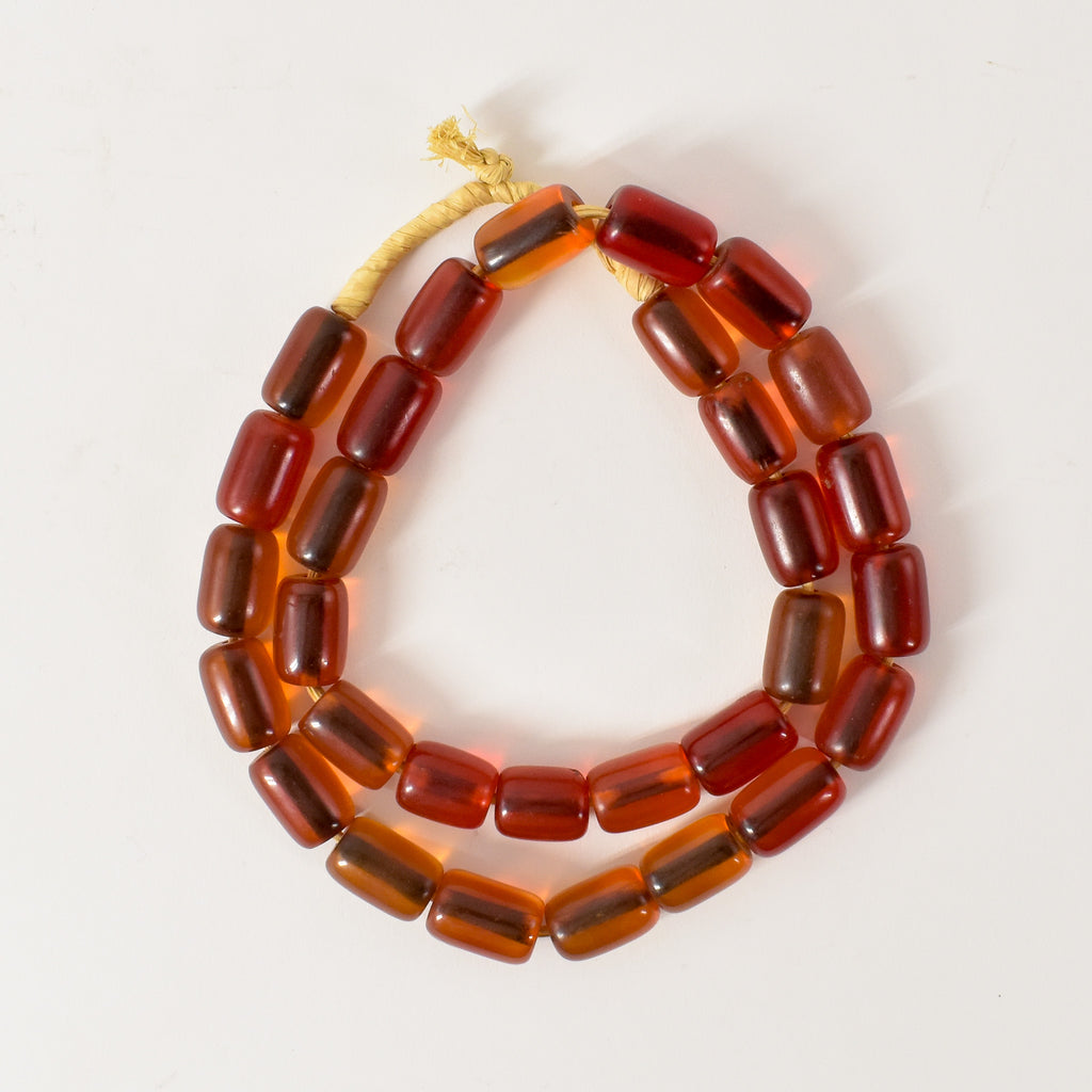 Orange Phenolic Resin Beads Ethiopia JK Brown Collection