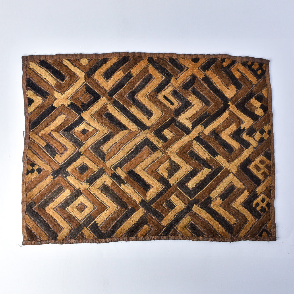 Kuba Raffia Square Textile Congo 25x19 Inch