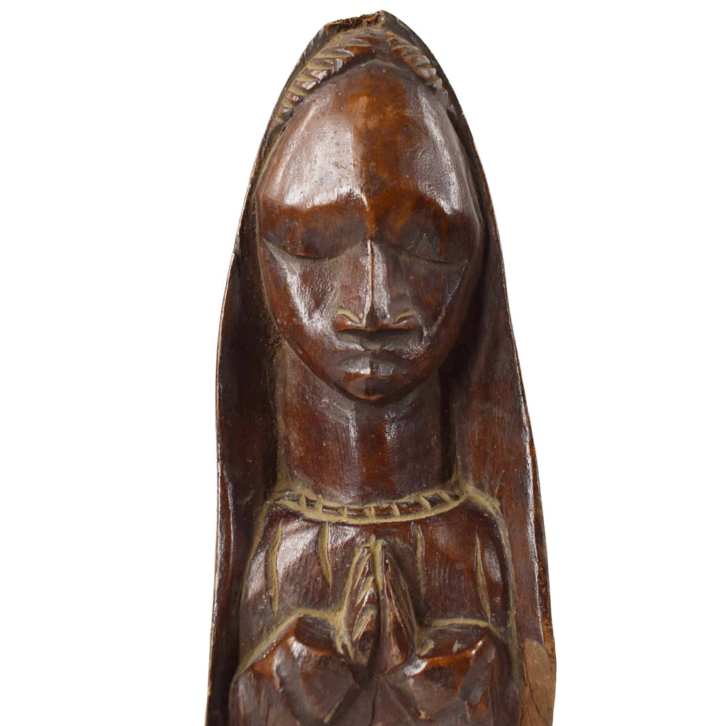 Wooden Catholic Female Figure Congo