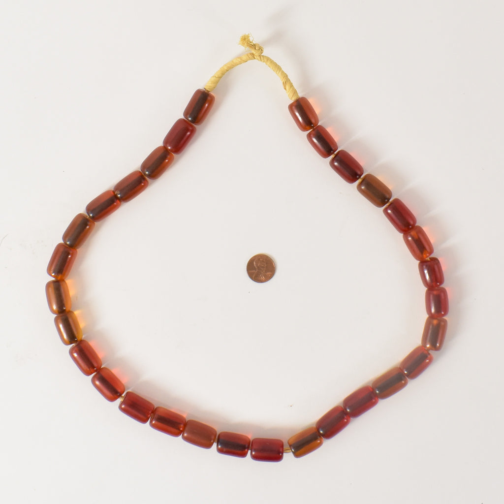 Orange Phenolic Resin Beads Ethiopia JK Brown Collection