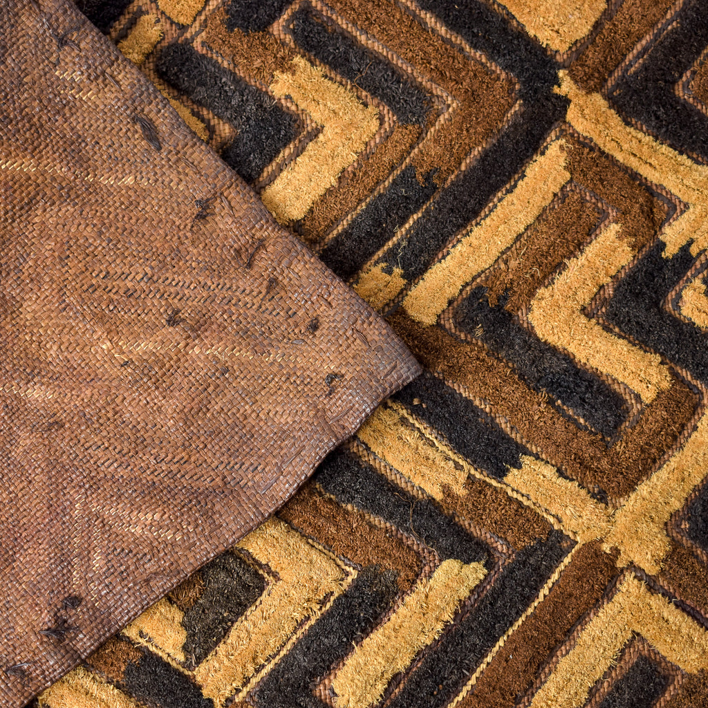 Kuba Raffia Square Textile Congo 25x19 Inch