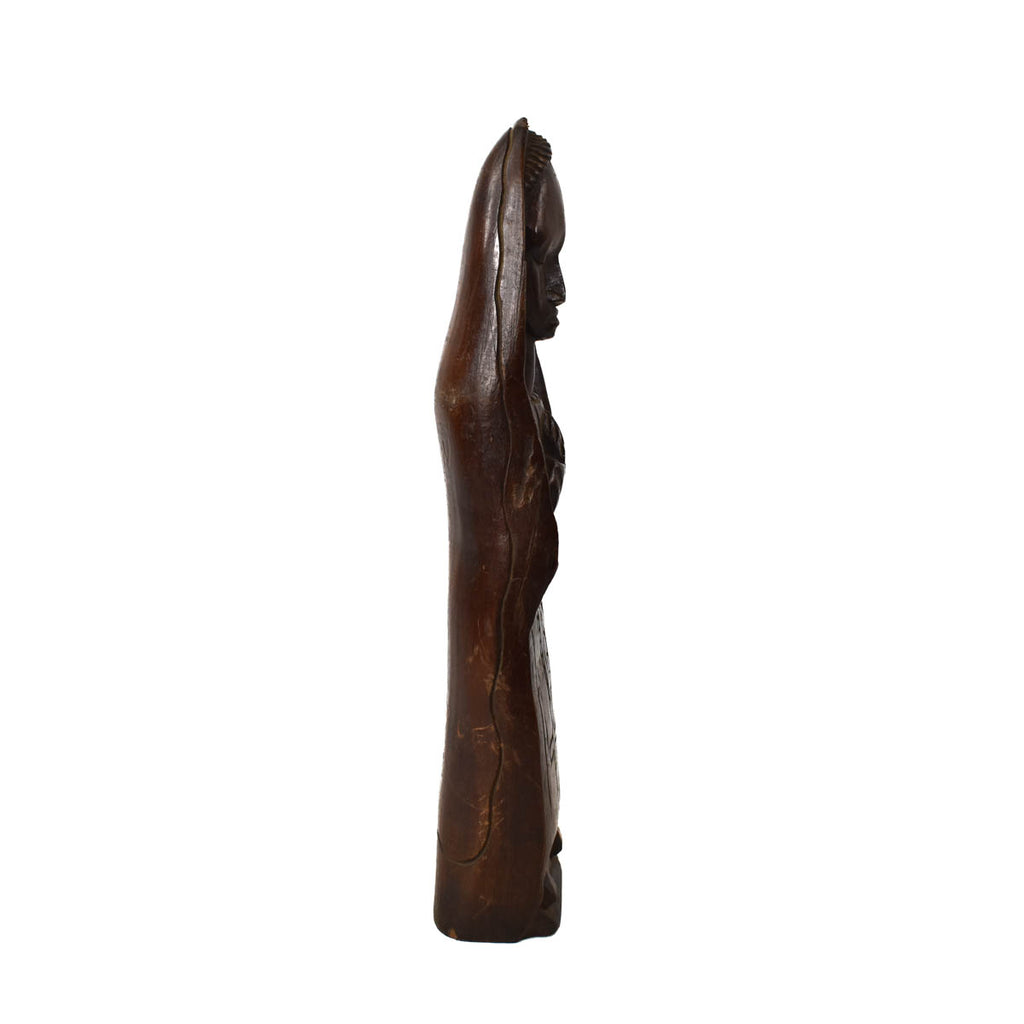 Wooden Catholic Female Figure Congo