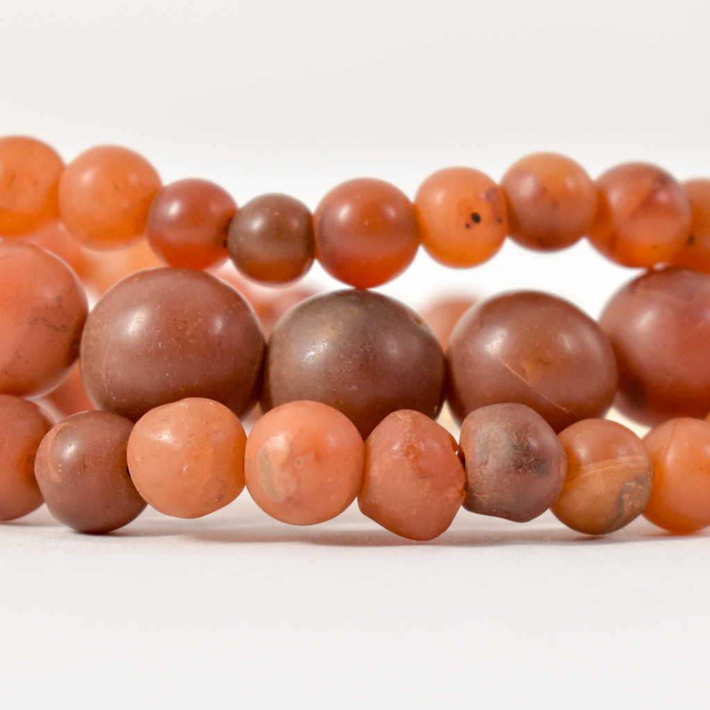Graduated Carnelian Stone Trade Beads 32 Inch Mali