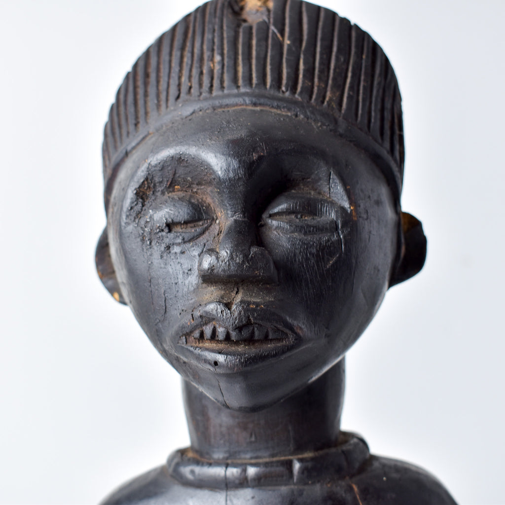 Kongo Kneeling Female Wood Figure