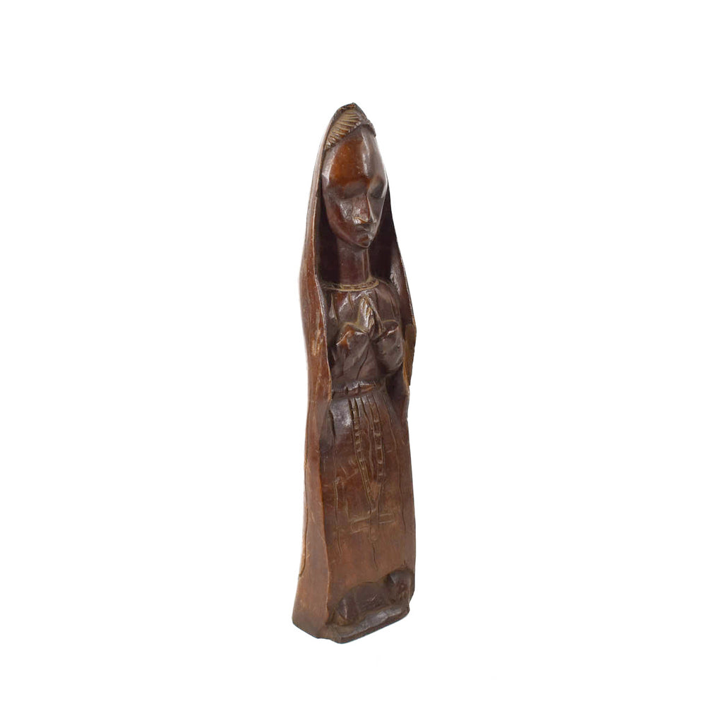 Wooden Catholic Female Figure Congo