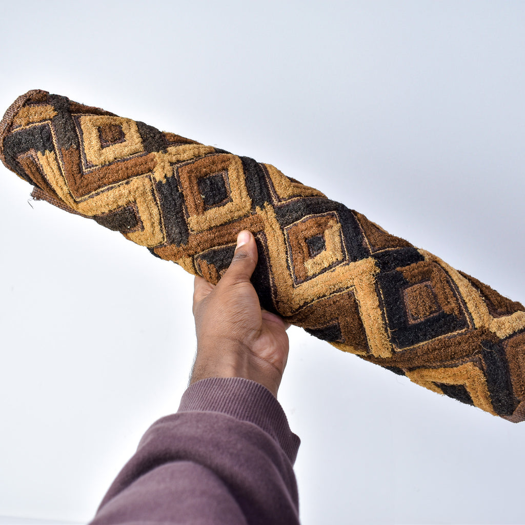 Kuba Raffia Square Textile Congo 25x19 Inch