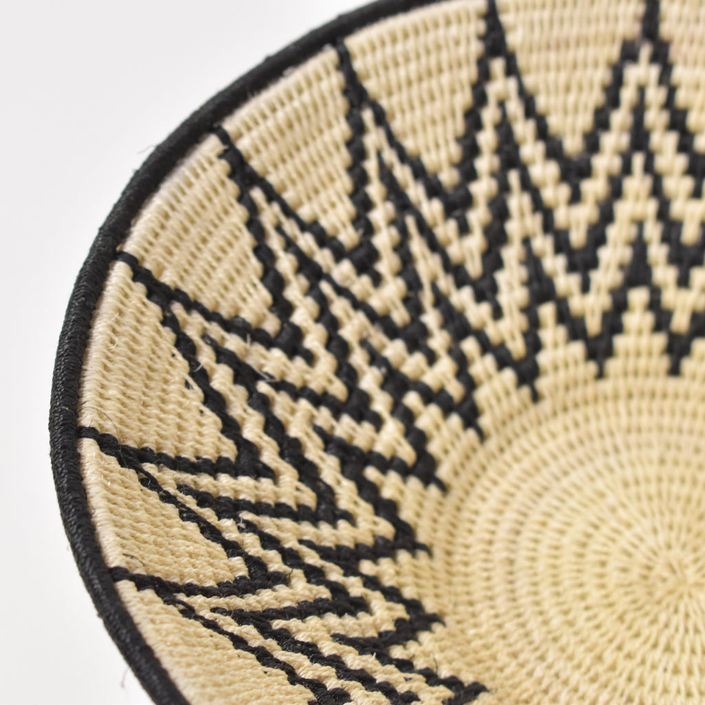 Black and White Star Sisal Handwoven Baskets Eswatini