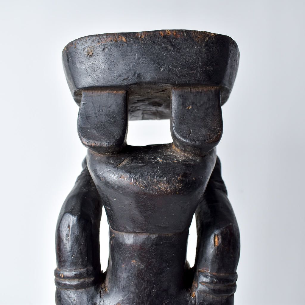 Kongo Kneeling Female Wood Figure