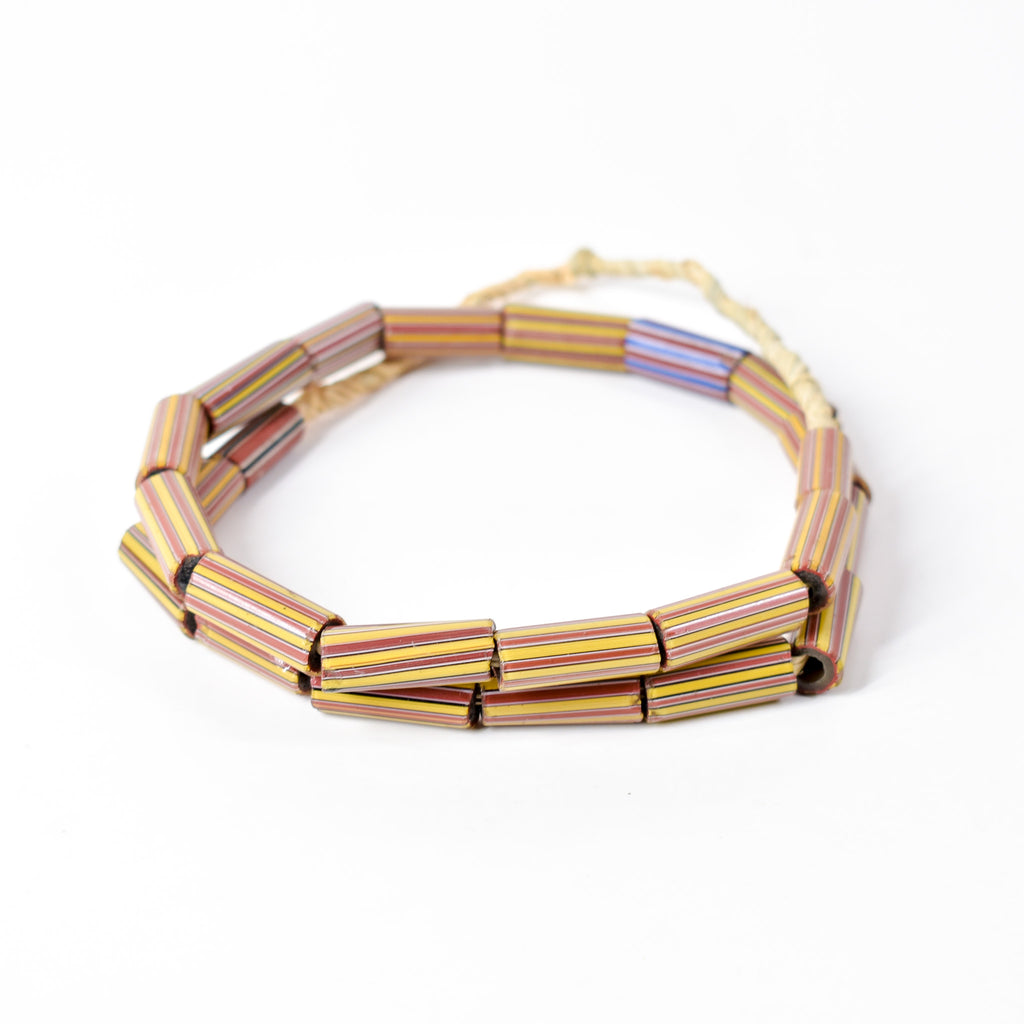Striped Greenhearts Venetian Trade Beads