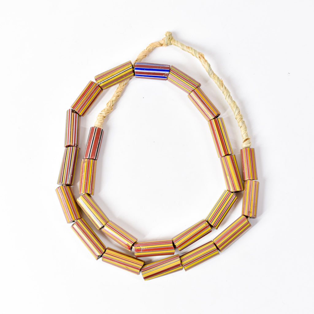 Striped Greenhearts Venetian Trade Beads