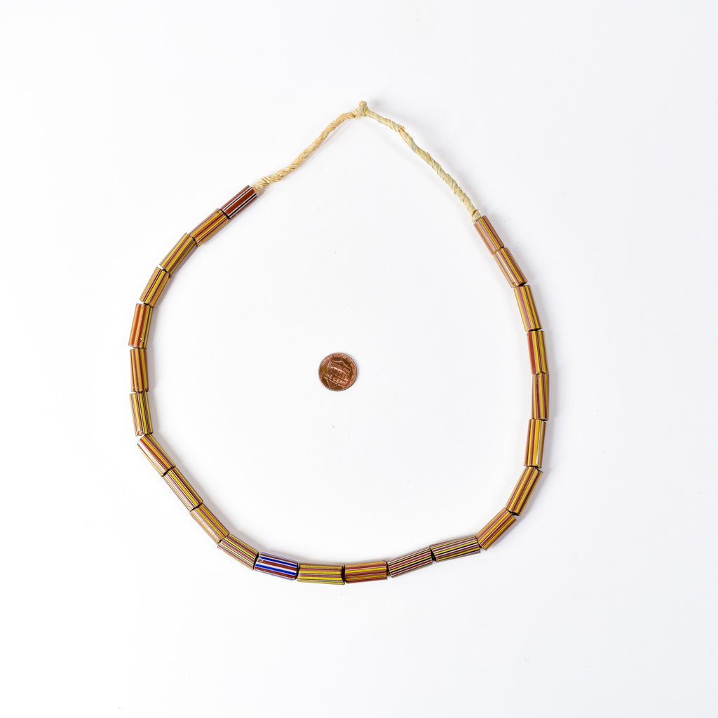 Striped Greenhearts Venetian Trade Beads