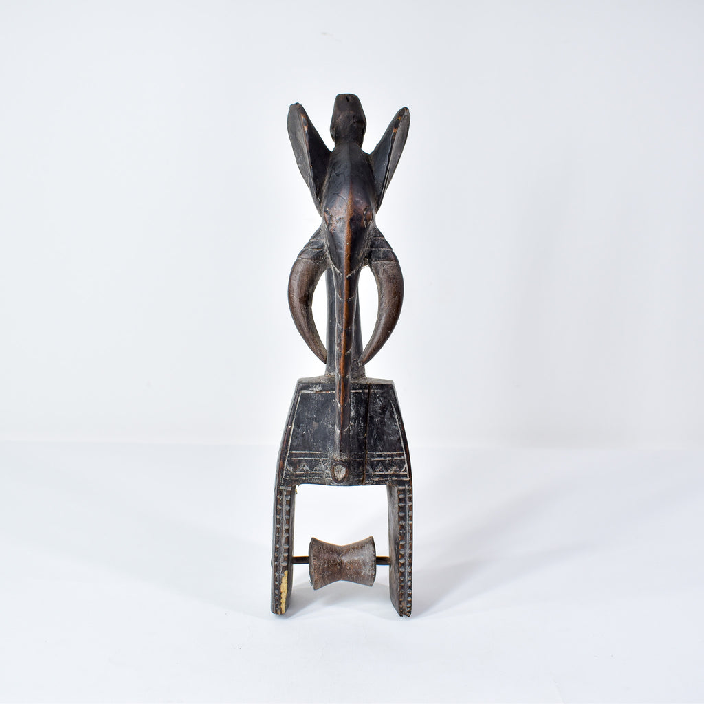 Baule Figural Elephant Heddle Pulley Côte d'Ivoire