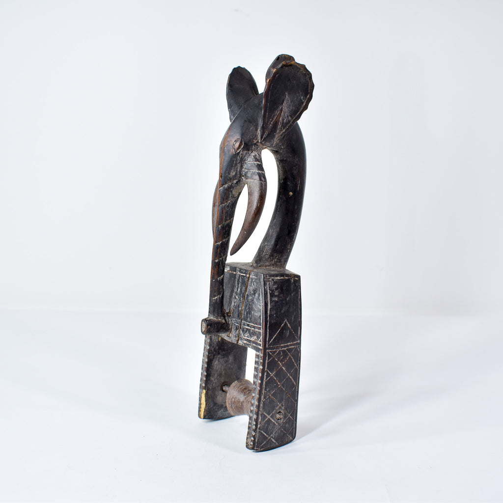 Baule Figural Elephant Heddle Pulley Côte d'Ivoire