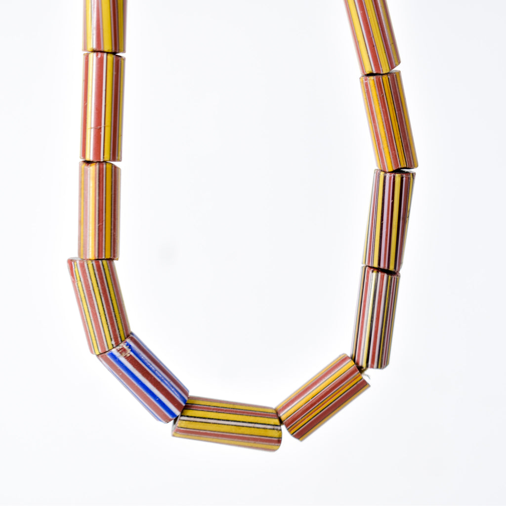 Striped Greenhearts Venetian Trade Beads
