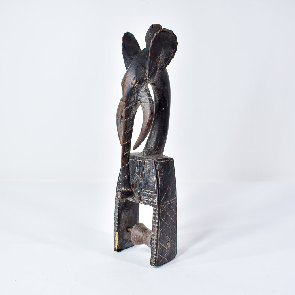 Baule Figural Elephant Heddle Pulley Côte d'Ivoire