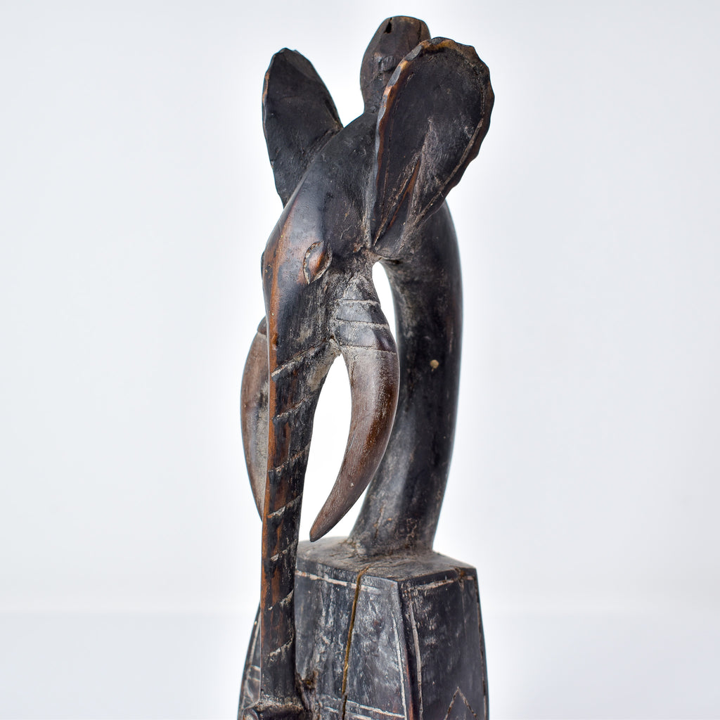 Baule Figural Elephant Heddle Pulley Côte d'Ivoire
