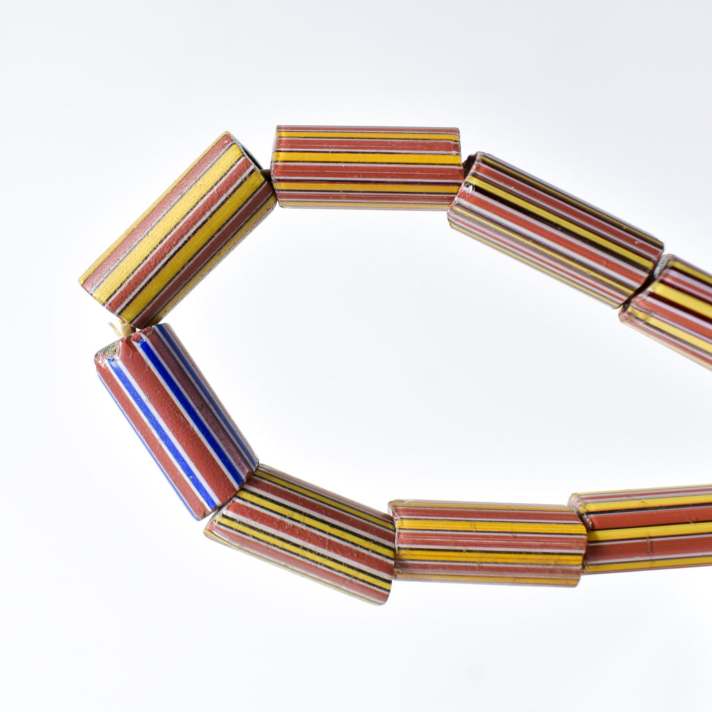 Striped Greenhearts Venetian Trade Beads