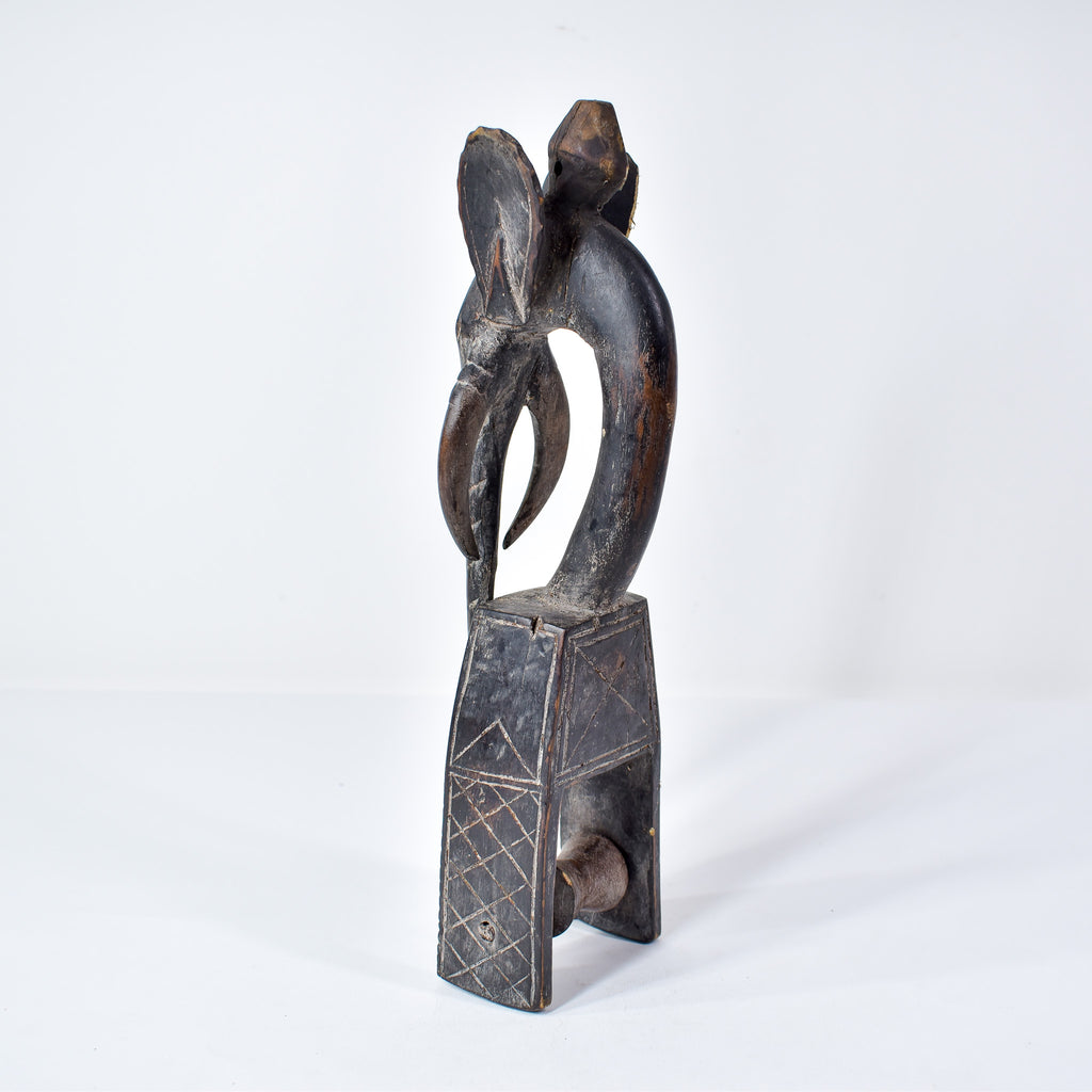 Baule Figural Elephant Heddle Pulley Côte d'Ivoire