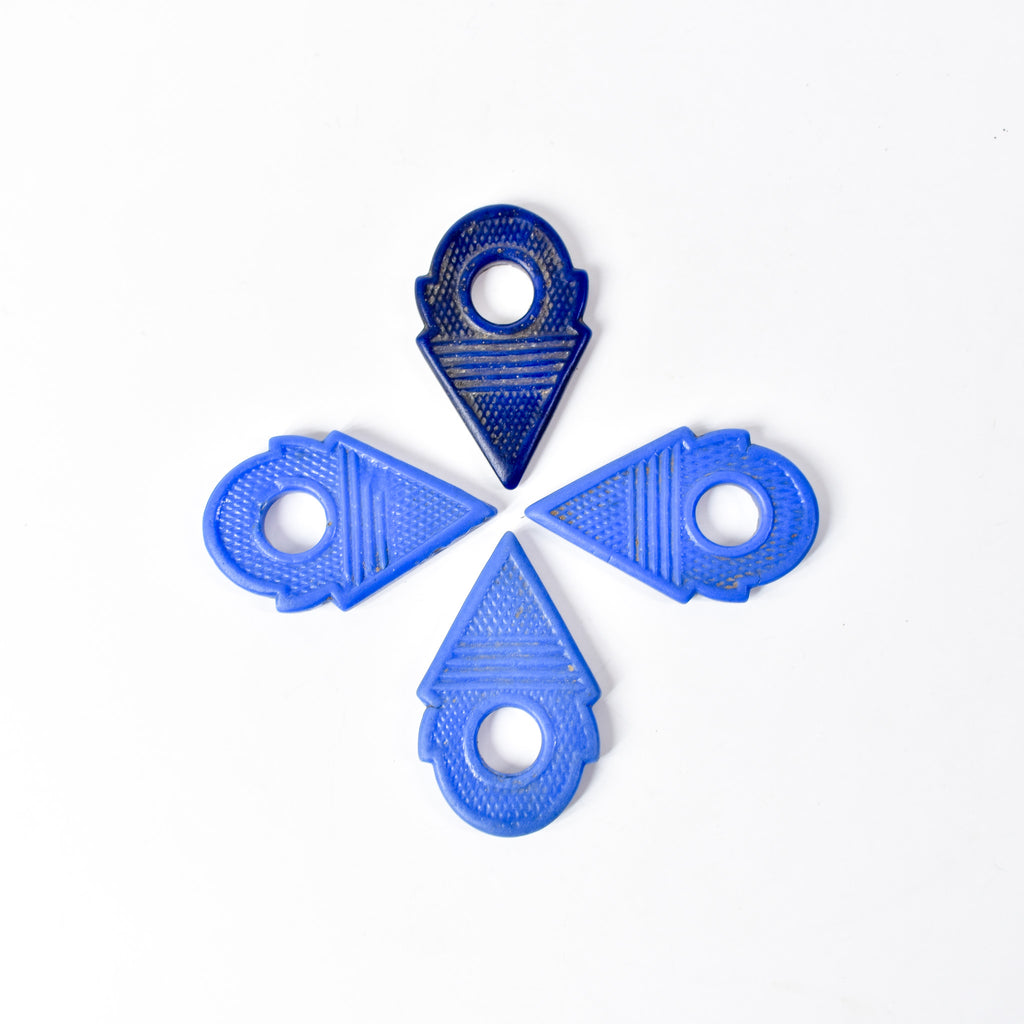 4 Glass Talhakimt Blue Pendants