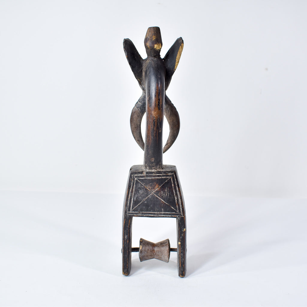 Baule Figural Elephant Heddle Pulley Côte d'Ivoire