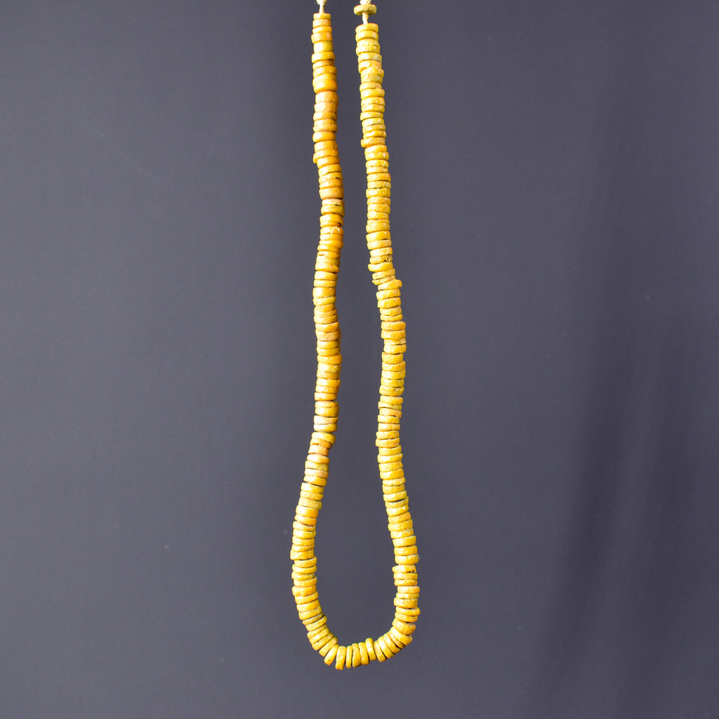Krobo "Recycled" Powder Glass Yellow Beads
